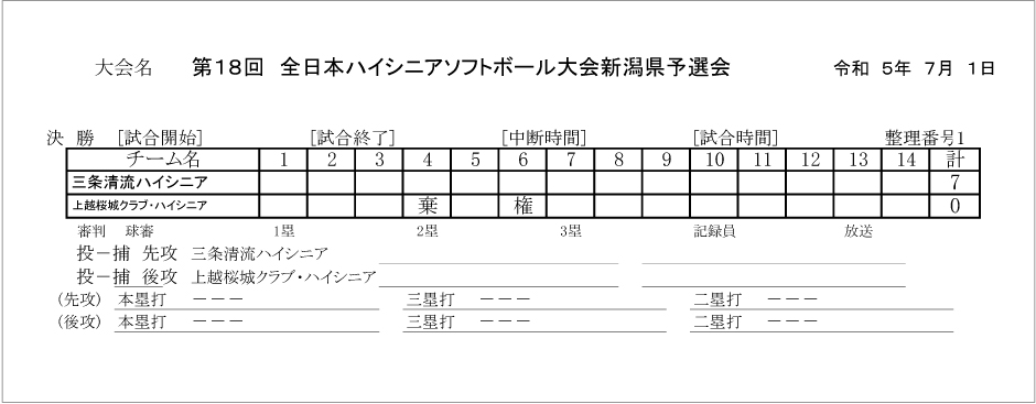 第38回全日本ハイシニア記録4号